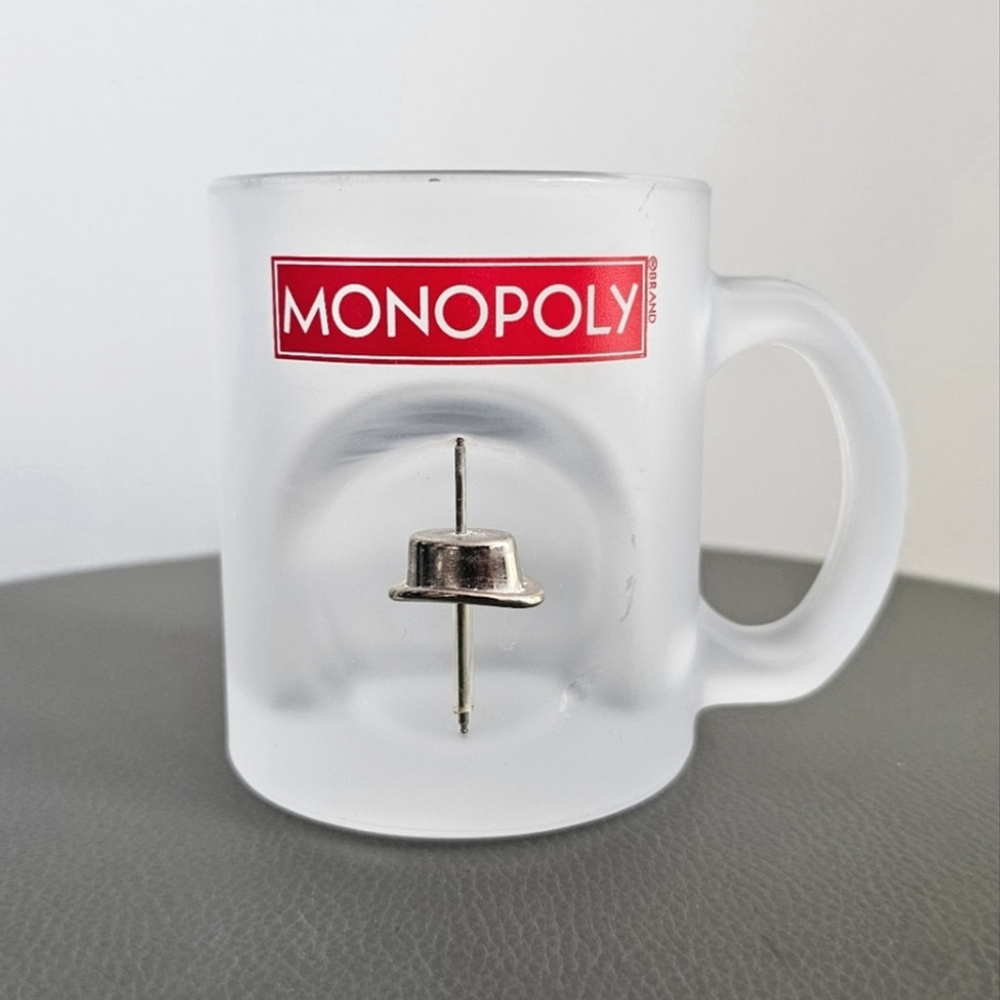 Monopoly Glass Mug with Silver Top Hat